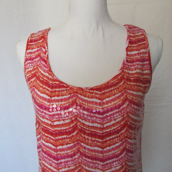 NWT Ruby Rd Women’s Sequined Sleeveless Bright Summer Tank top size S - Picture 2 of 9